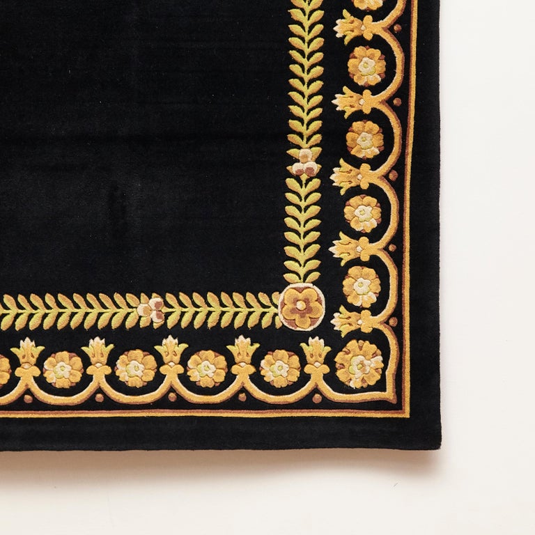 Versace Collection Rug Petit Barocco Nero Black Gold, 1980 For Sale at