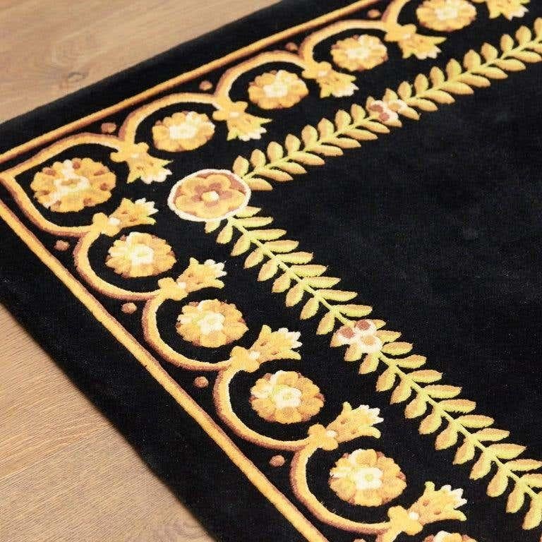 Versace Collection Rug Petit Barocco Nero Black Gold, 1980 For Sale 6