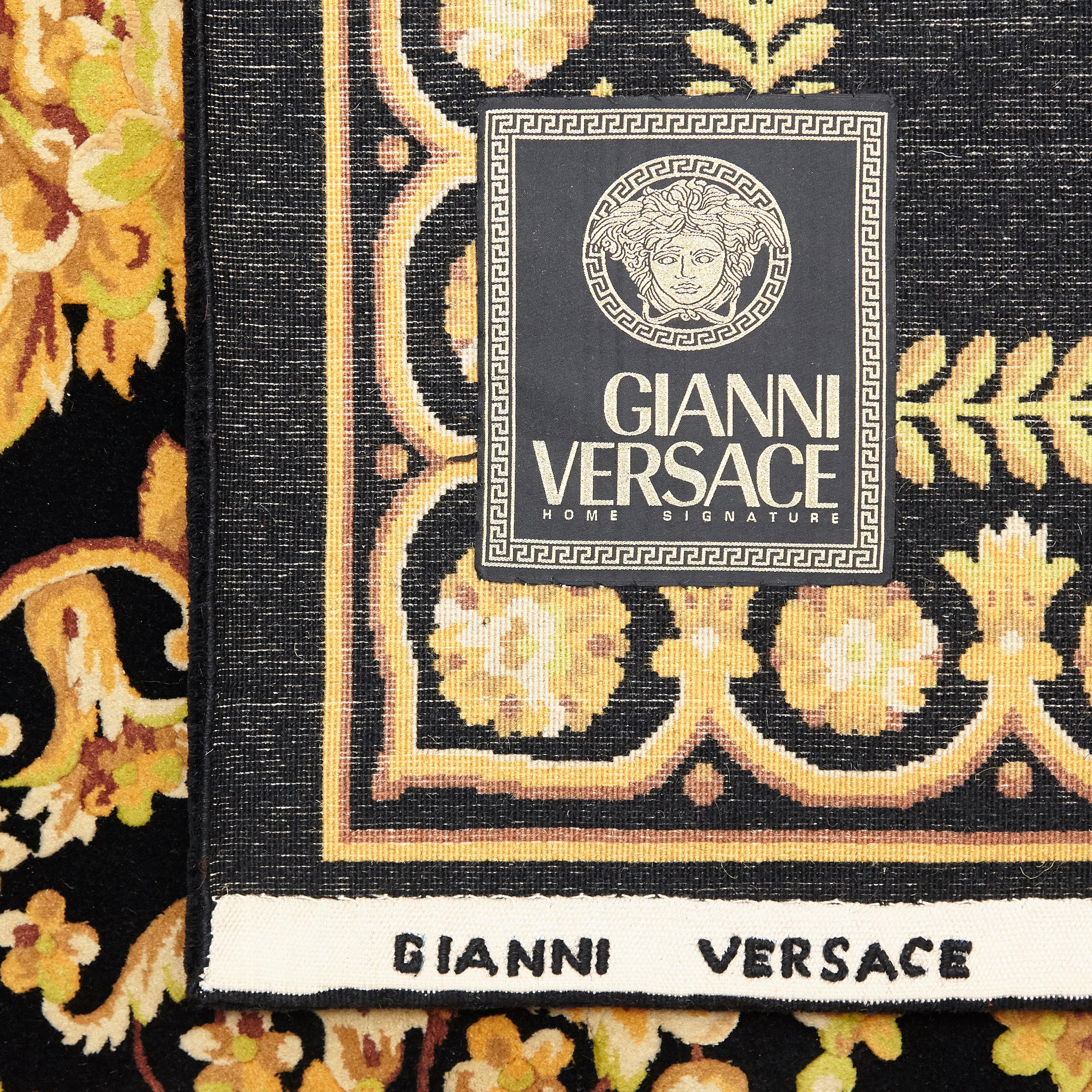 Versace Collection Rug Petit Barocco Nero Black Gold, 1980 6