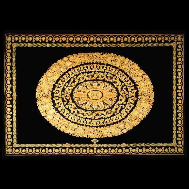 Versace Collection Rug Petit Barocco Nero Black Gold, 1980 For Sale 10