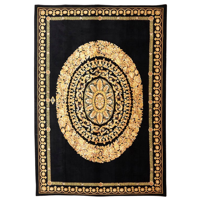Versace Collection Rug Petit Barocco Nero Black Gold, 1980 For Sale at ...