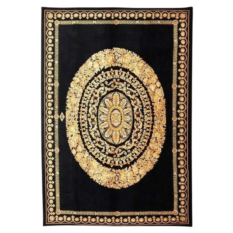 Versace Collection Teppich Petit Barocco Nero Schwarzgold, 1980