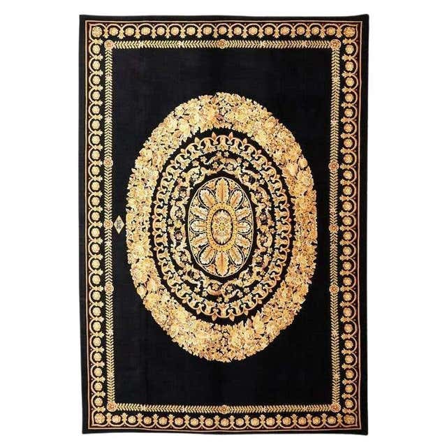 Gianni Versace Rug Home Signature Collection Black Gray Gold Rare Large ...
