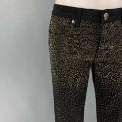 VERSACE COLLECTION Size 26 Black Gold Cotton Studded Dress Pants
