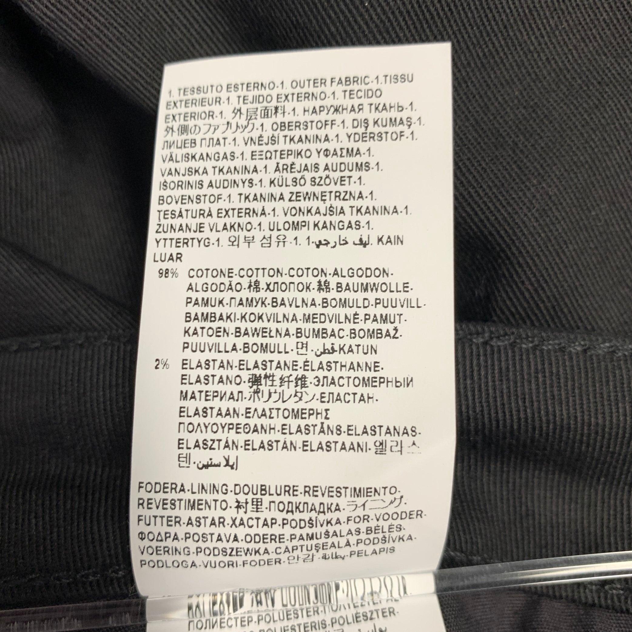 VERSACE COLLECTION Size 30 Donna Black Cotton Blend Studded Skinny Jeans For Sale 5