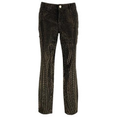 VERSACE COLLECTION Größe 33 Schwarz & Gold Nietenhose Baumwollmischung Nietenhose