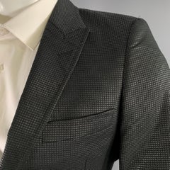 VERSACE COLLECTION Talla 36 Negro Gris Resplandeciente Mezcla Viscosa Abrigo Deportivo