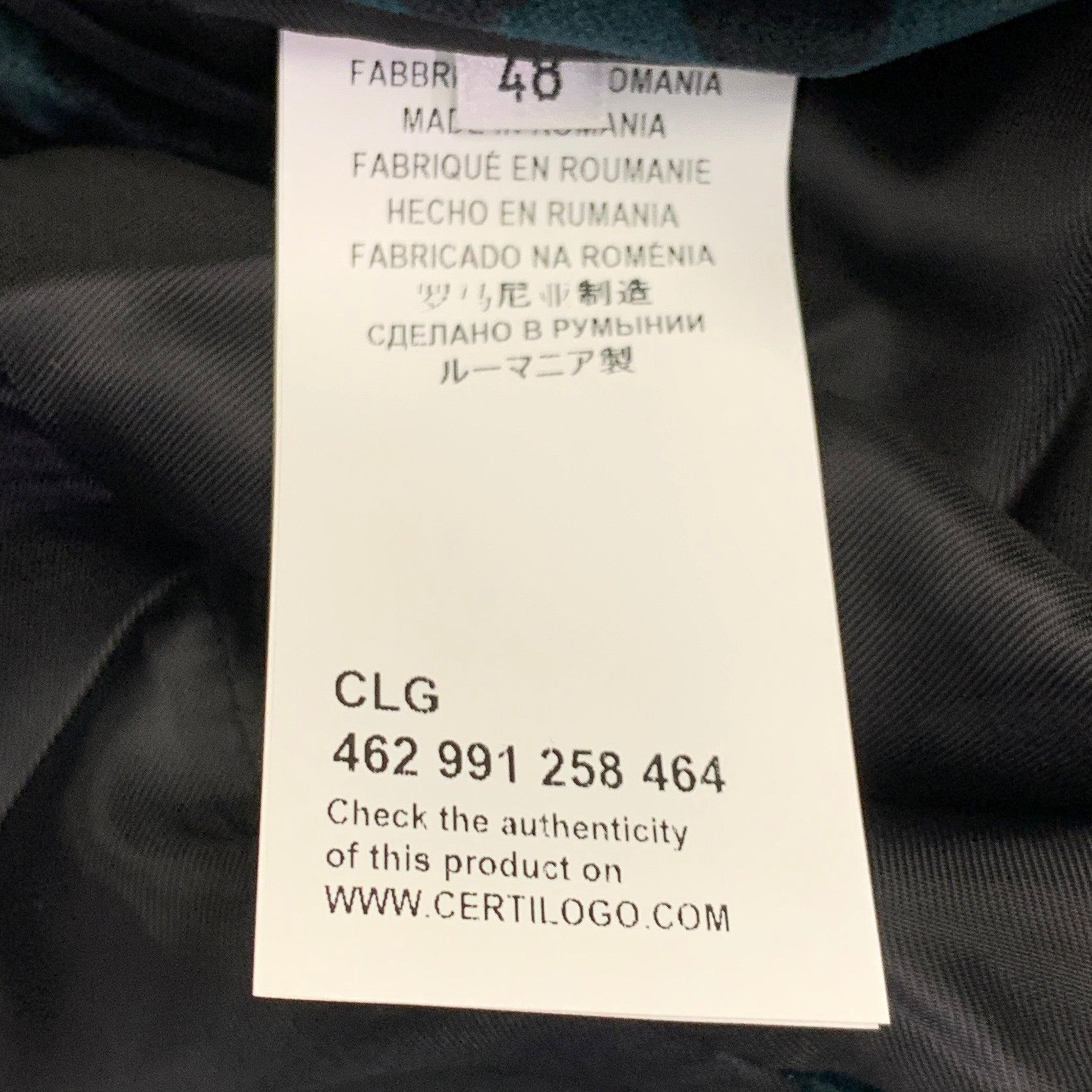 VERSACE COLLECTION Taglia 38 Greene & Greene Greene Animal Print Velvet Shawl Lapel Sport Coat in vendita 5