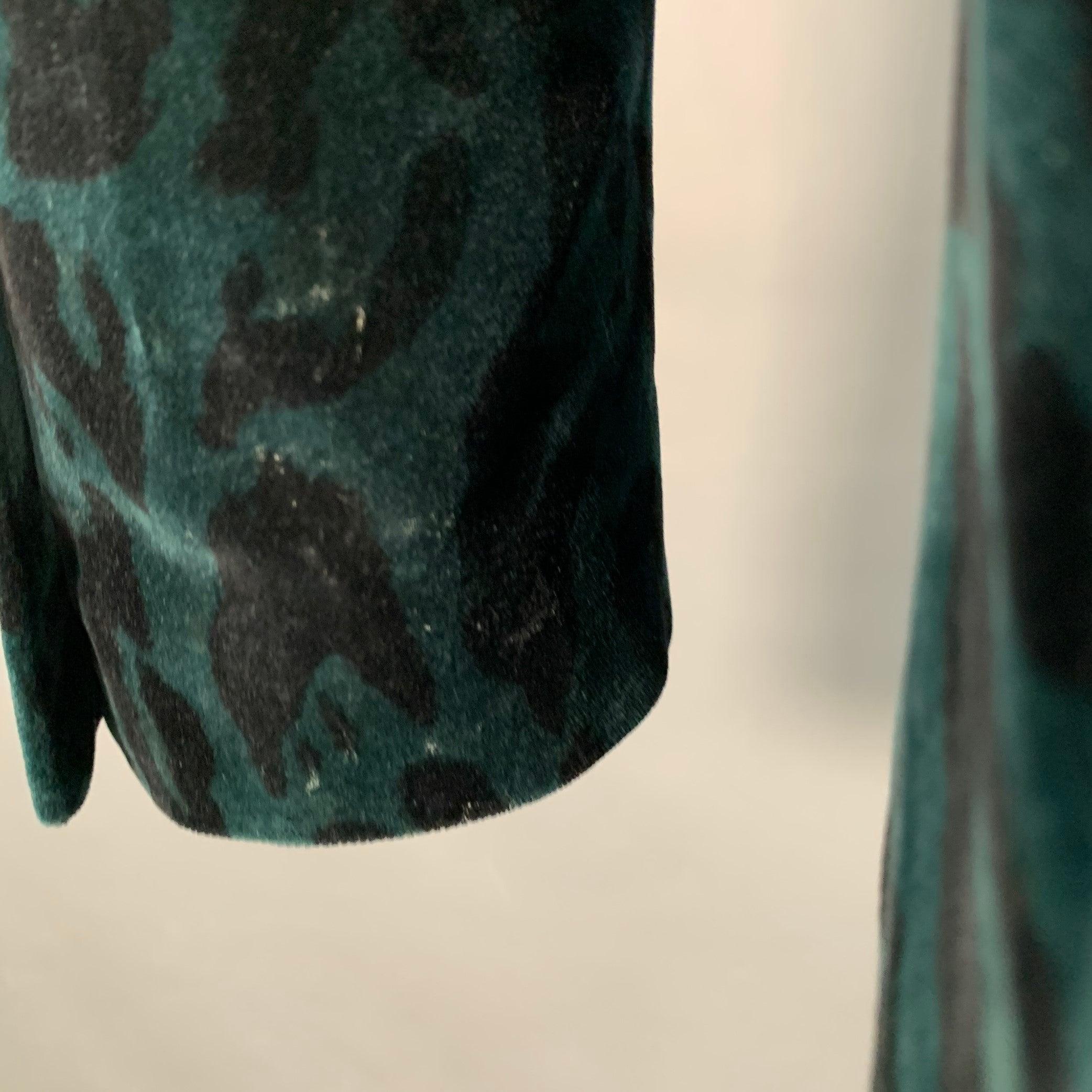 VERSACE COLLECTION Taglia 38 Greene & Greene Greene Animal Print Velvet Shawl Lapel Sport Coat in vendita 2