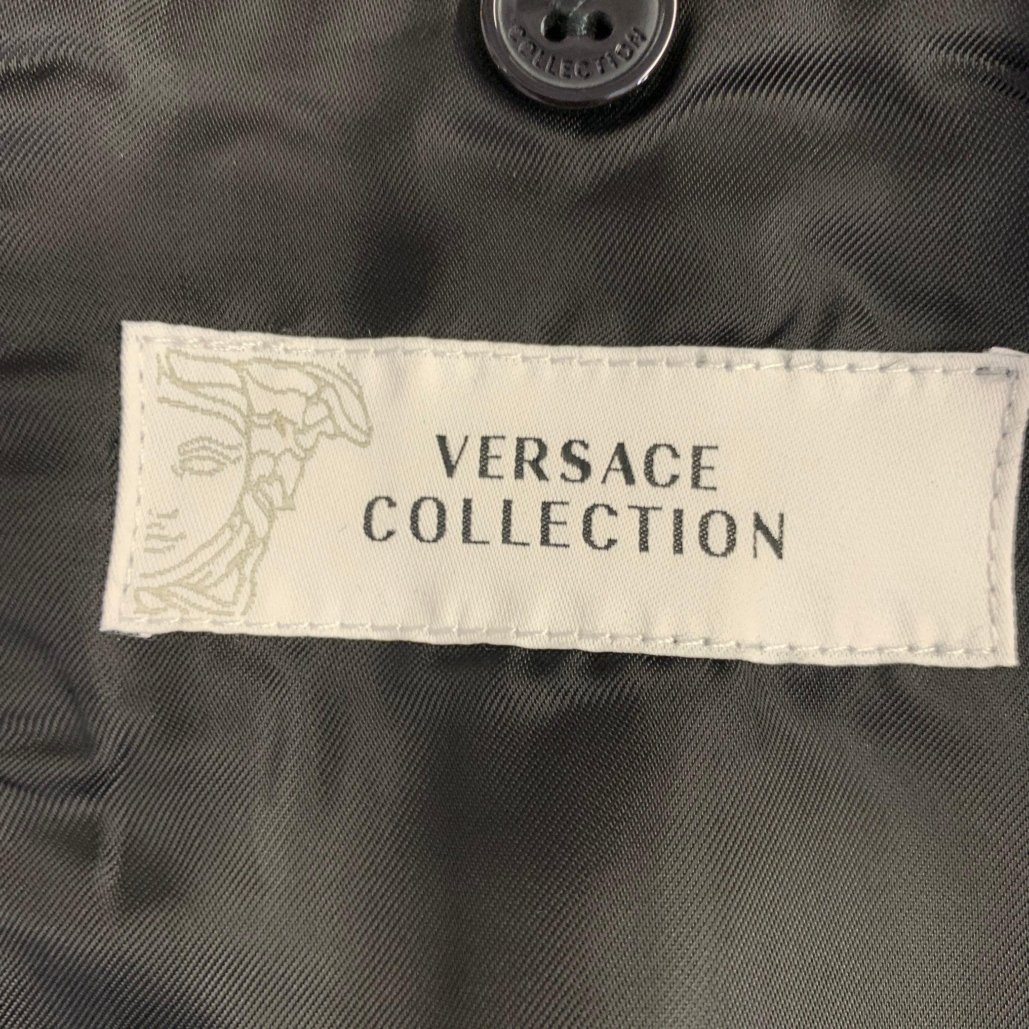 VERSACE COLLECTION Taglia 38 Greene & Greene Greene Animal Print Velvet Shawl Lapel Sport Coat in vendita 3