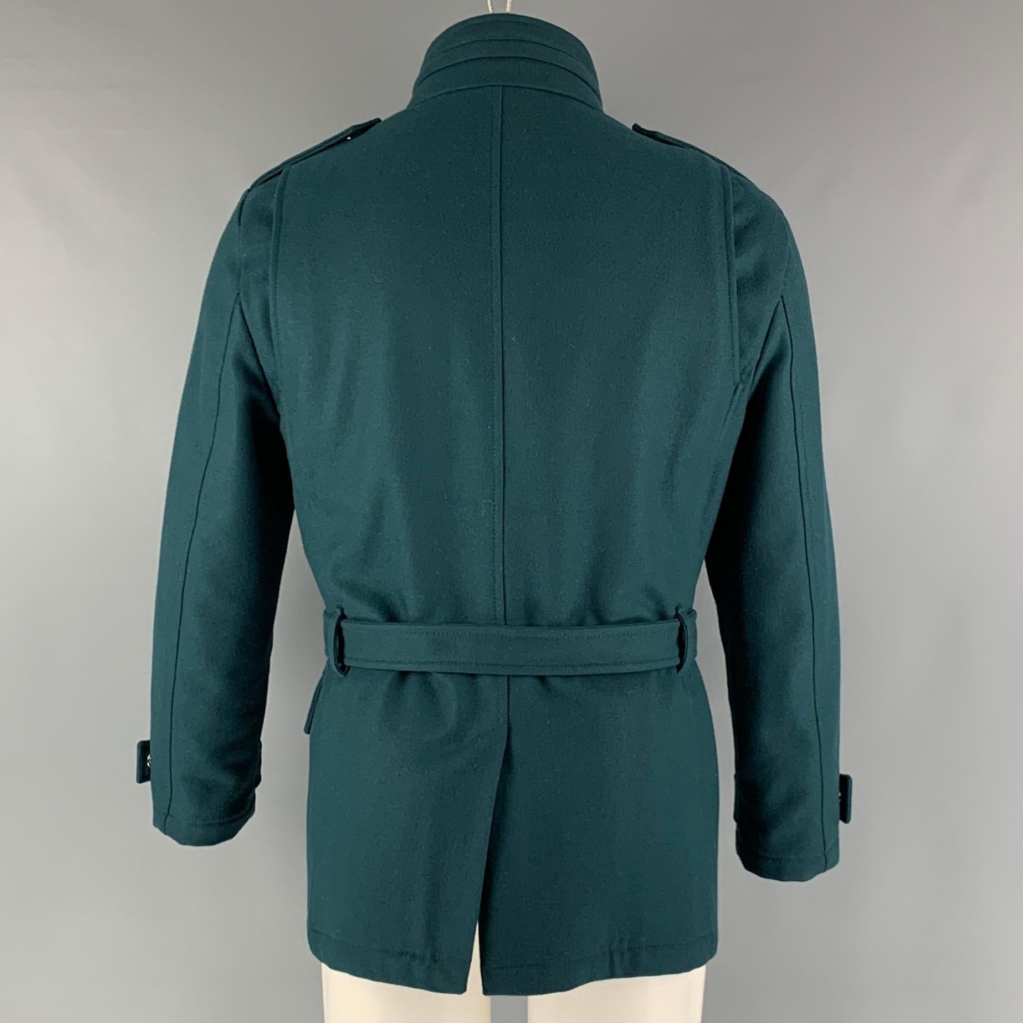 Men's VERSACE COLLECTION Size 38 Green Wool Blend Belted Jacket