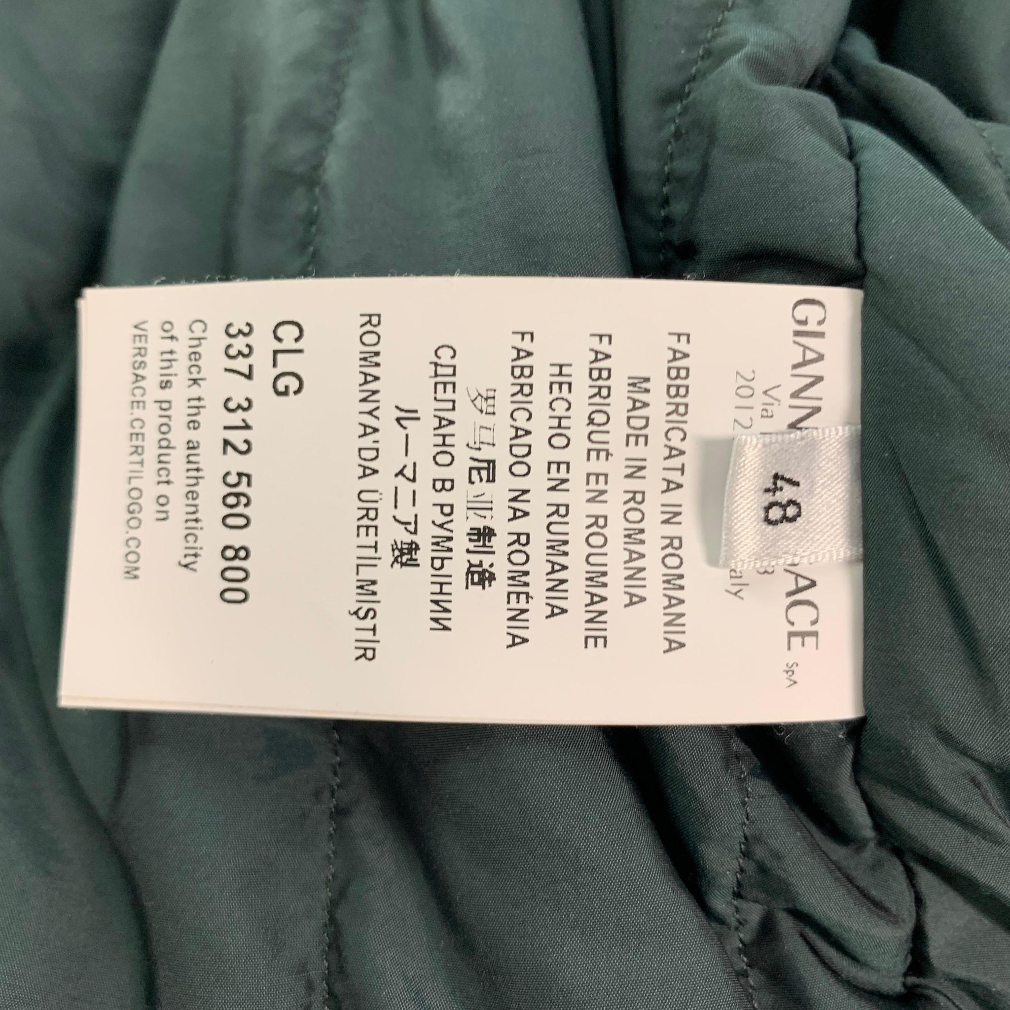 VERSACE COLLECTION Size 38 Green Wool Blend Belted Jacket 1