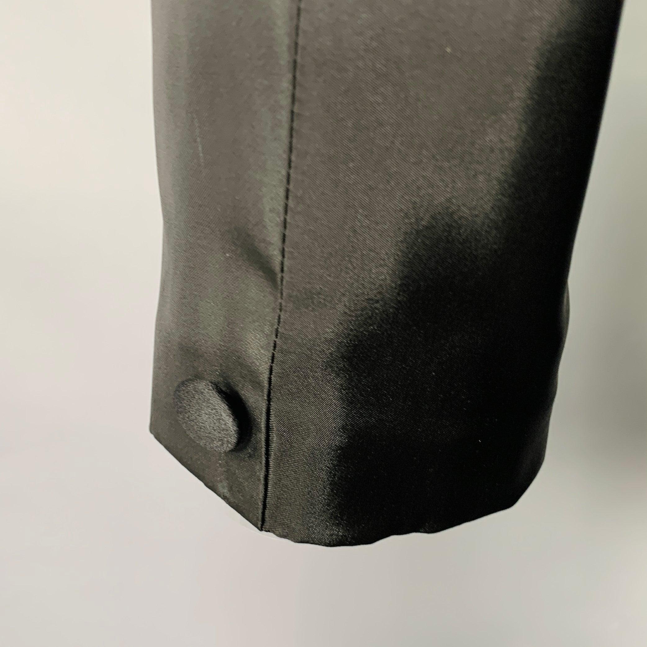 Versace Collection Taille 40 Manteau de sport à revers en acétate noir Pour hommes en vente