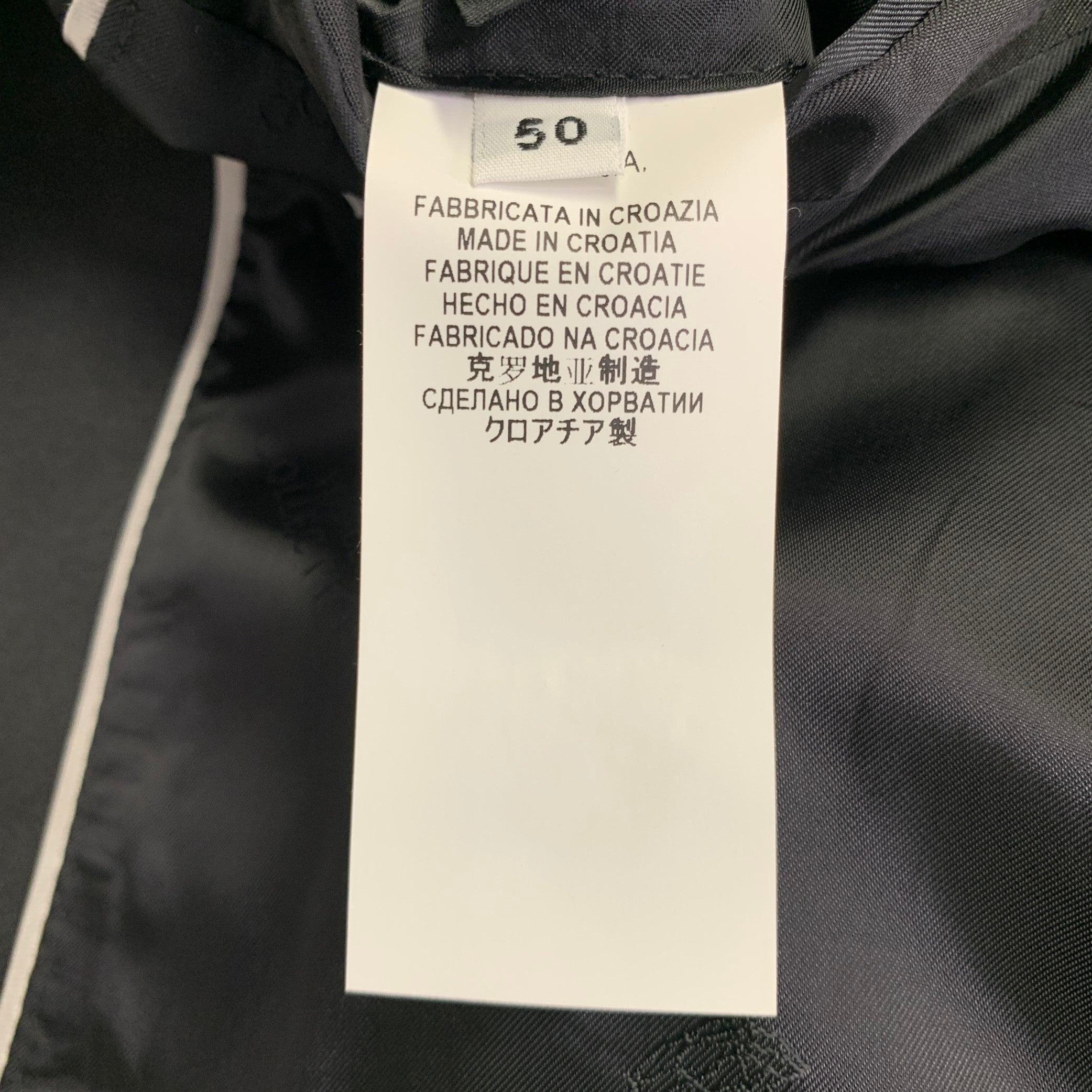 Versace Collection Taille 40 Manteau de sport à revers en acétate noir en vente 4