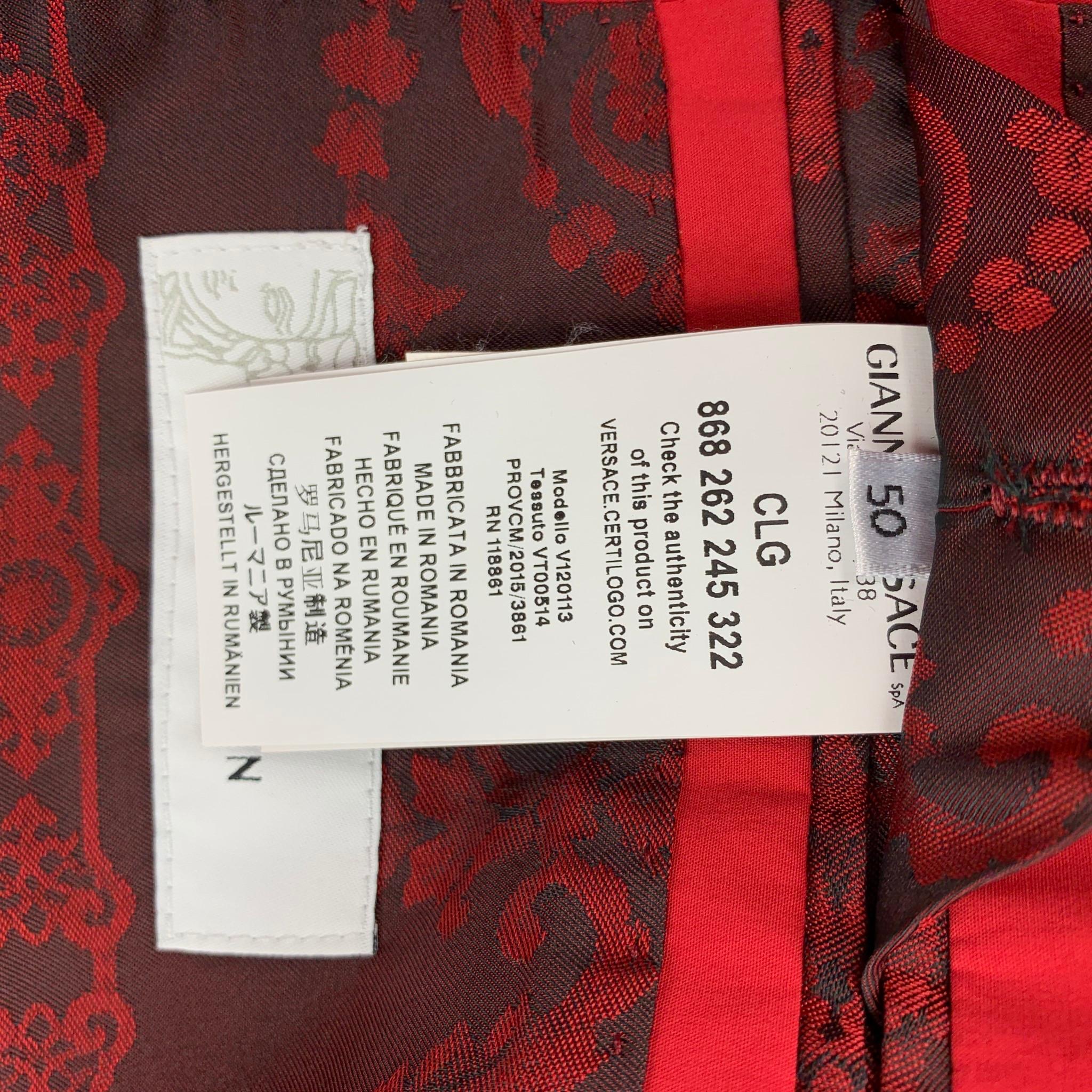 VERSACE COLLECTION Size 40 Red Cotton Notch Lapel Sport Coat 2