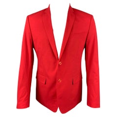 VERSACE COLLECTION Cappotto sportivo con risvolto in cotone rosso taglia 40
