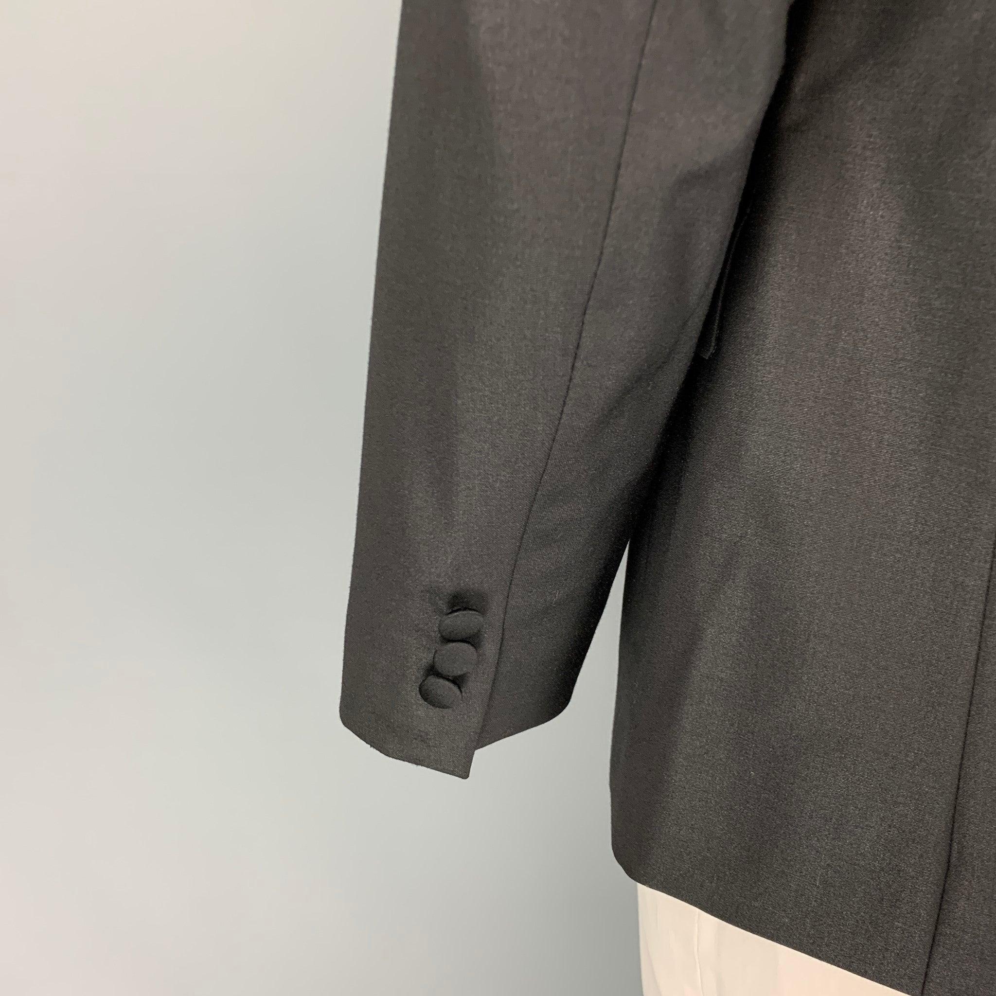Men's VERSACE COLLECTION Size 42 Black Polyester Blend Peak Lapel Sport Coat For Sale