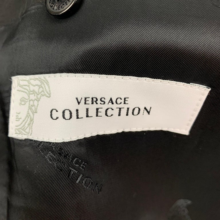 Versace Collection Size 42 Blue, Black, White Viscose Blend Back