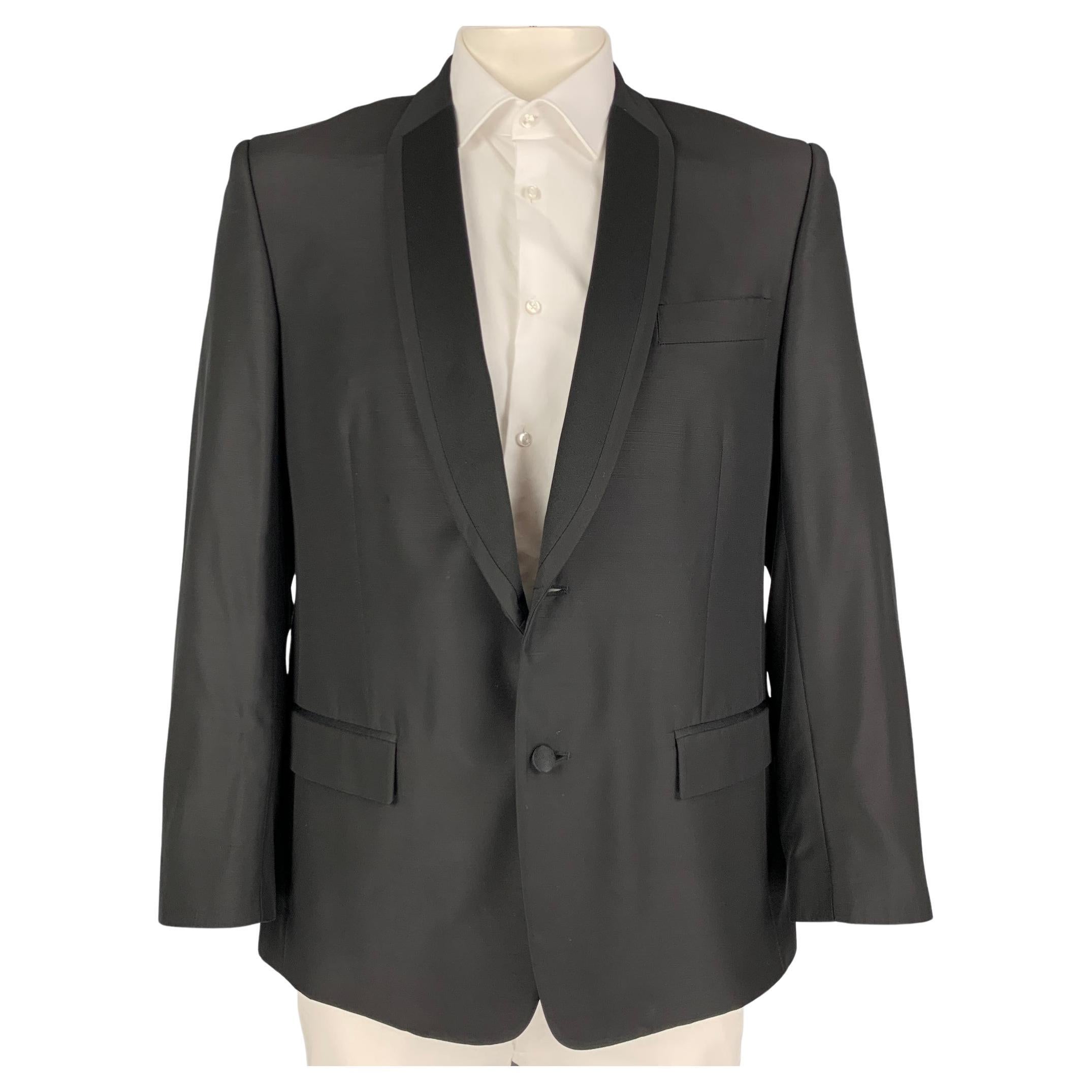 VERSACE COLLECTION Size 40 Black and White Grid Silk / Wool Sport Coat ...