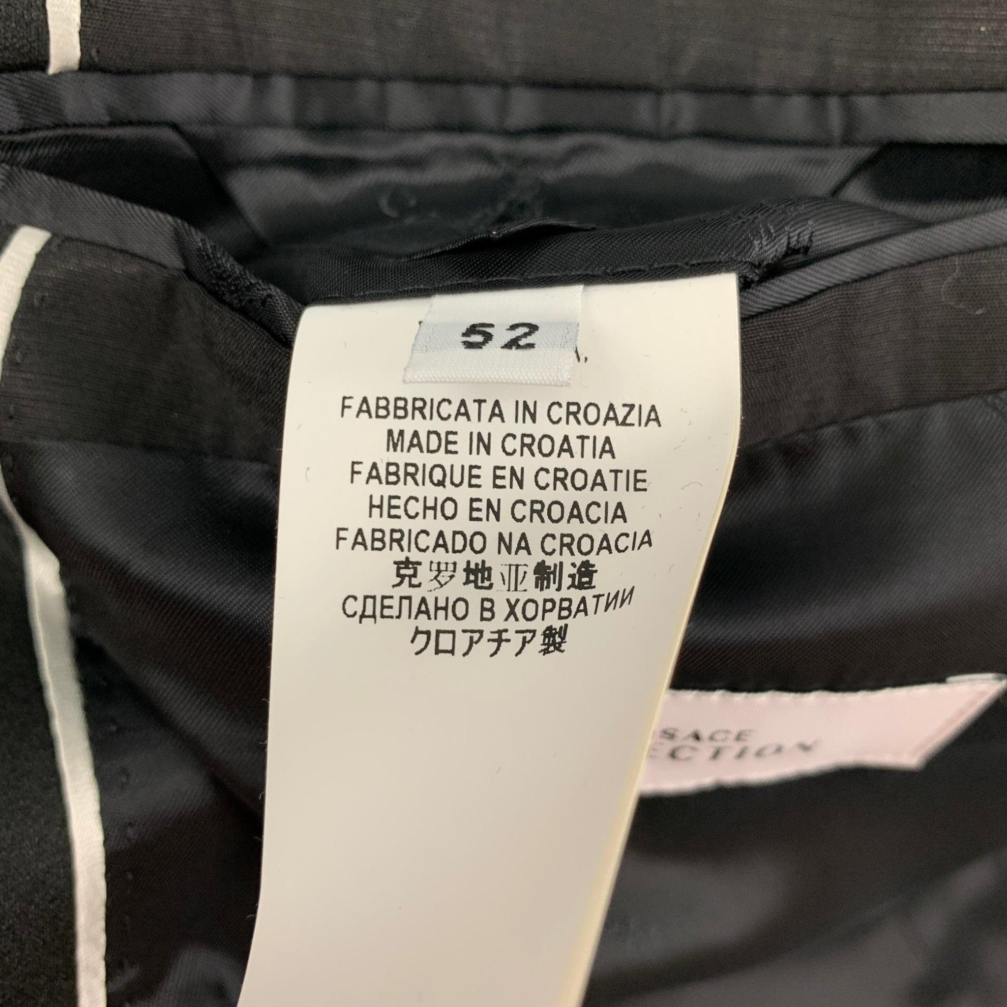 VERSACE COLLECTION Size 42 Black Wool Blend Tuxedo Sport Coat 3