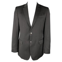 VERSACE COLLECTION Taglia 42 Cappotto sportivo in lana nera con risvolto a tacche