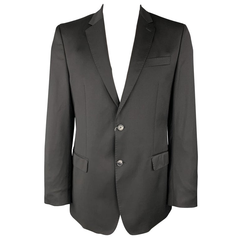 VERSACE COLLECTION Size 42 Black Wool Notch Lapel Sport Coat For Sale ...