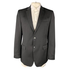VERSACE COLLECTION Size 42 Black Wool Notch Lapel Sport Coat