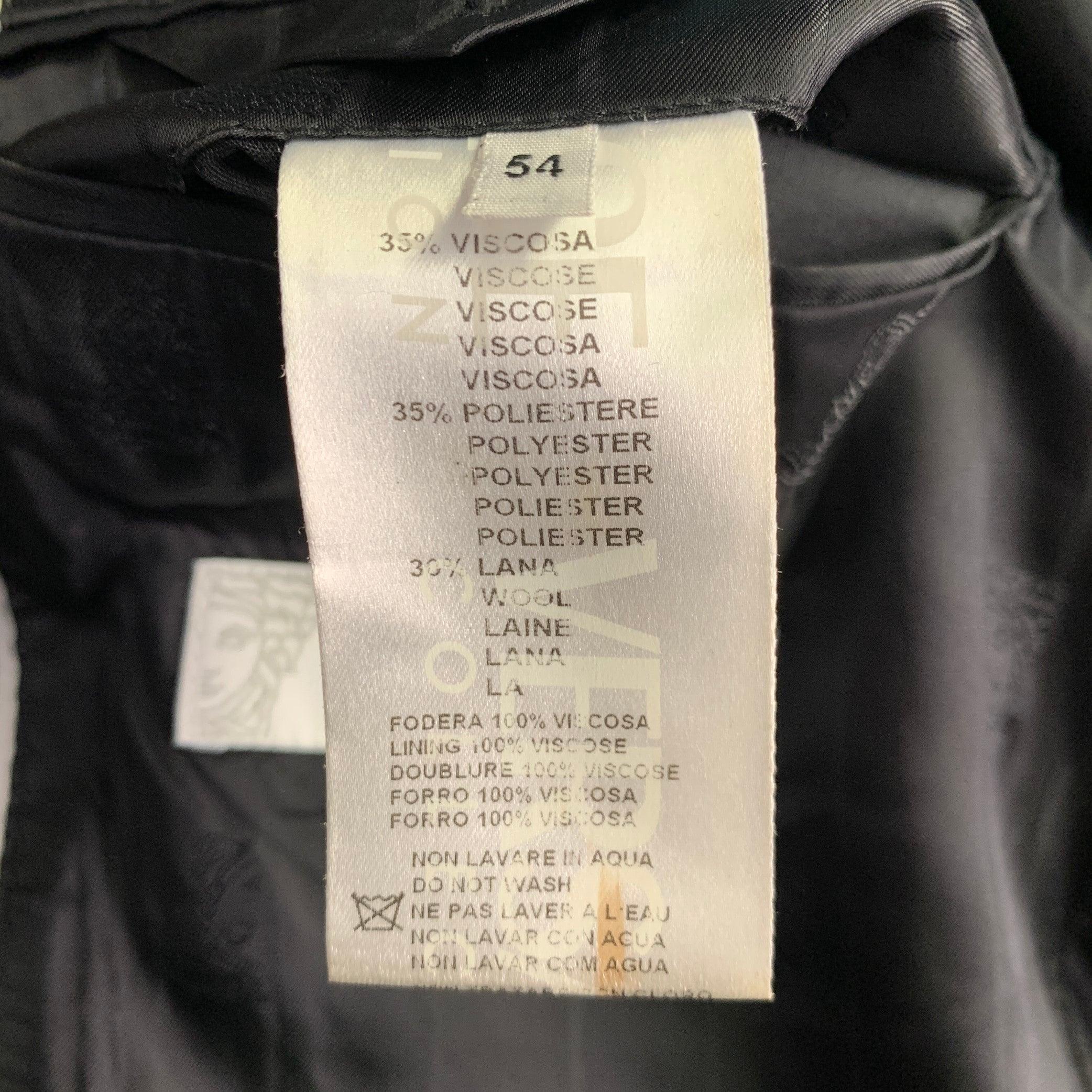 VERSACE COLLECTION Taglia 44 Abito a righe nere in misto viscosa con risvolto a tacca in vendita 5
