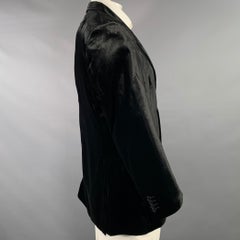 VERSACE COLLECTION Size 44 Black Velour Viscose Blend Sport Coat