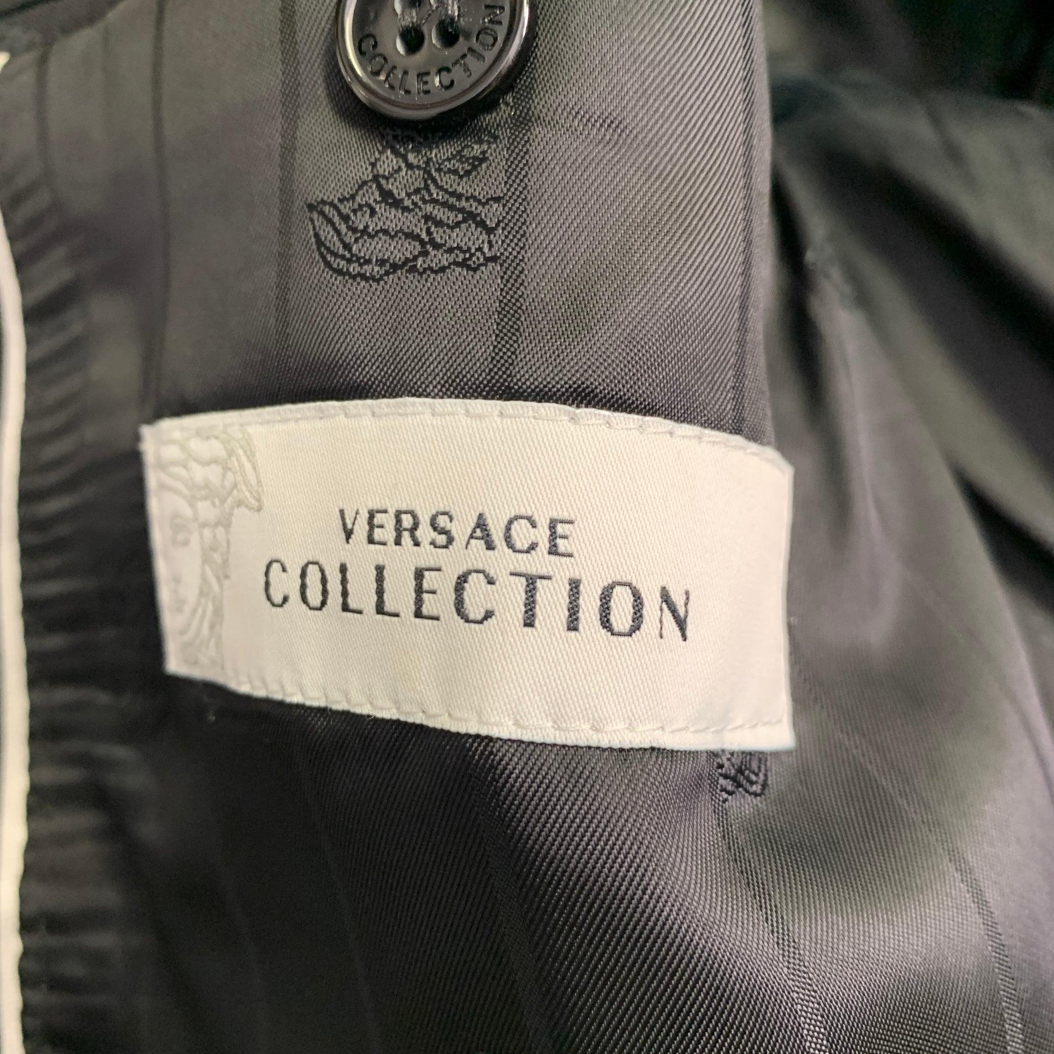 VERSACE COLLECTION Manteau de sport noir en velours et viscose Taille 44 3