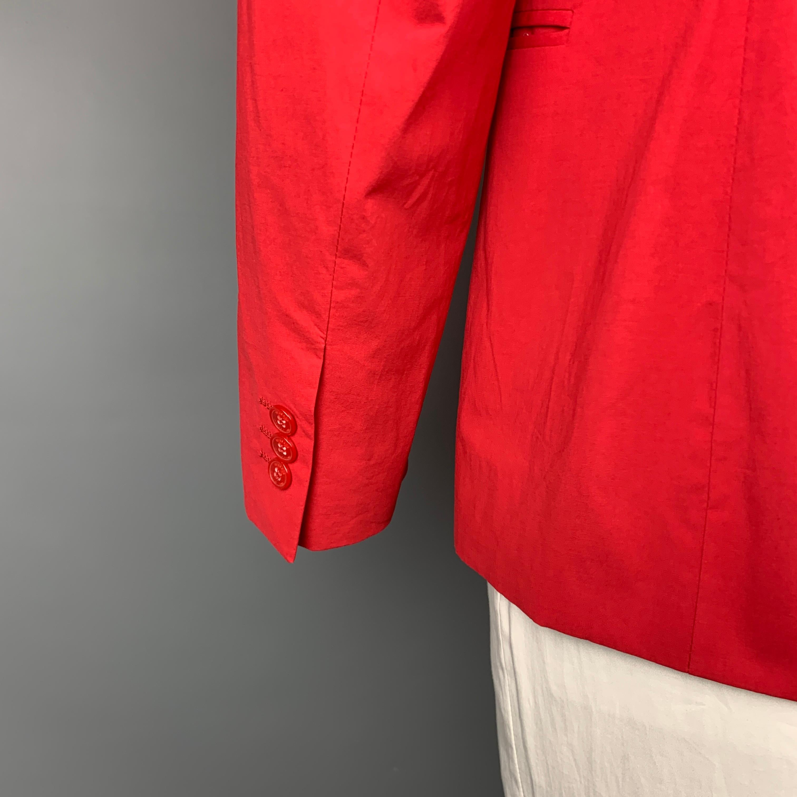 Men's VERSACE COLLECTION Size 44 Red Cotton Notch Lapel Sport Coat