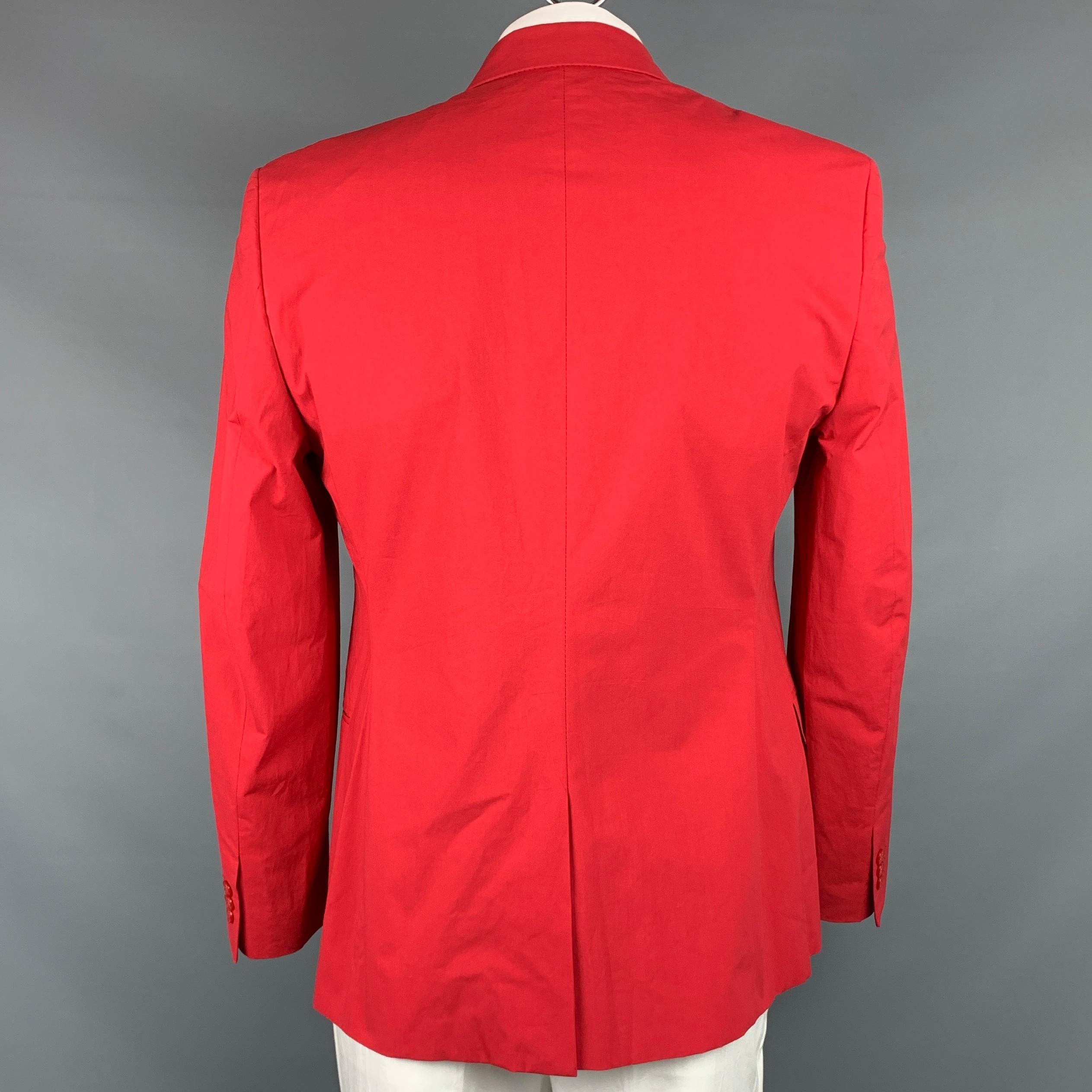 VERSACE COLLECTION Size 44 Red Cotton Notch Lapel Sport Coat 1