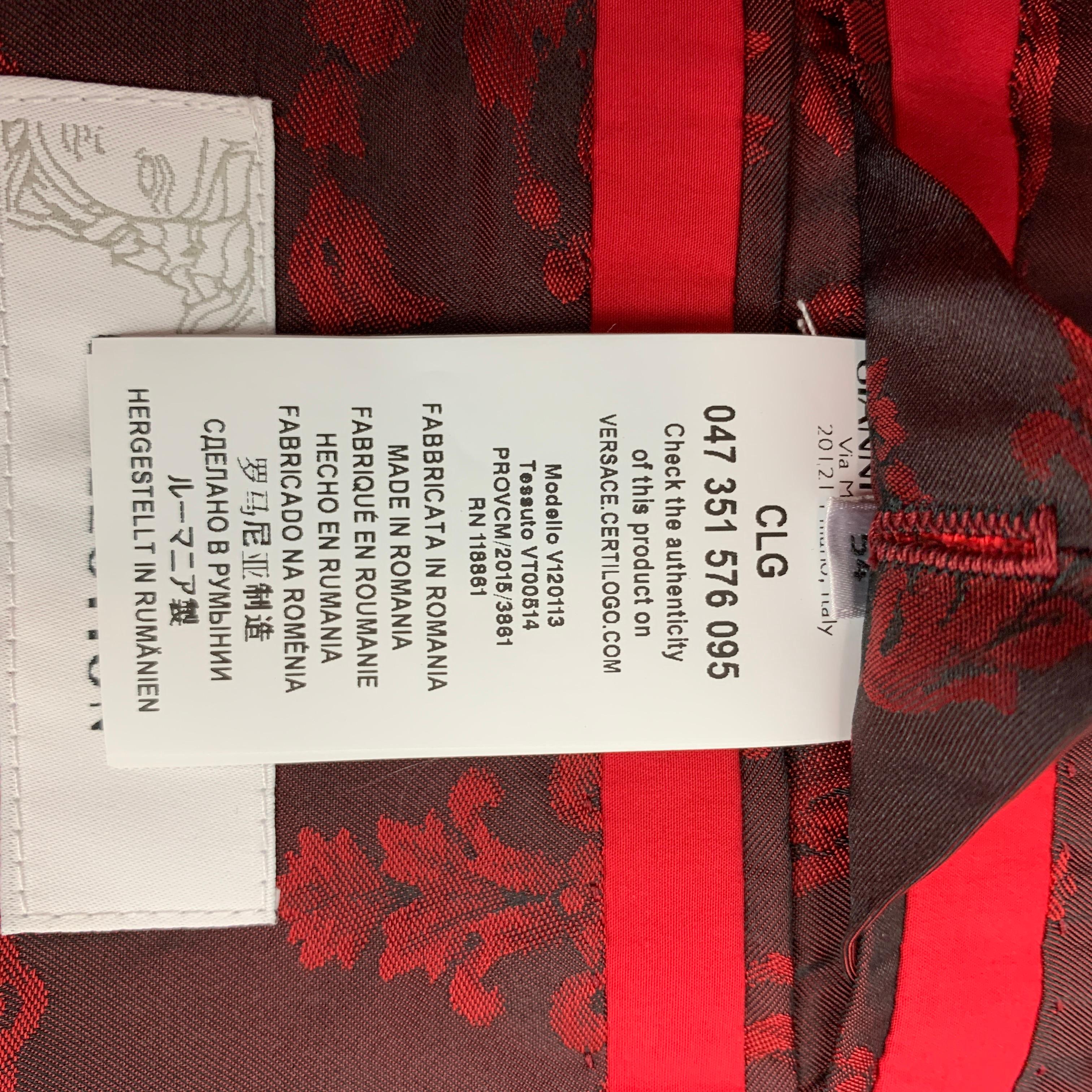 VERSACE COLLECTION Size 44 Red Cotton Notch Lapel Sport Coat 3