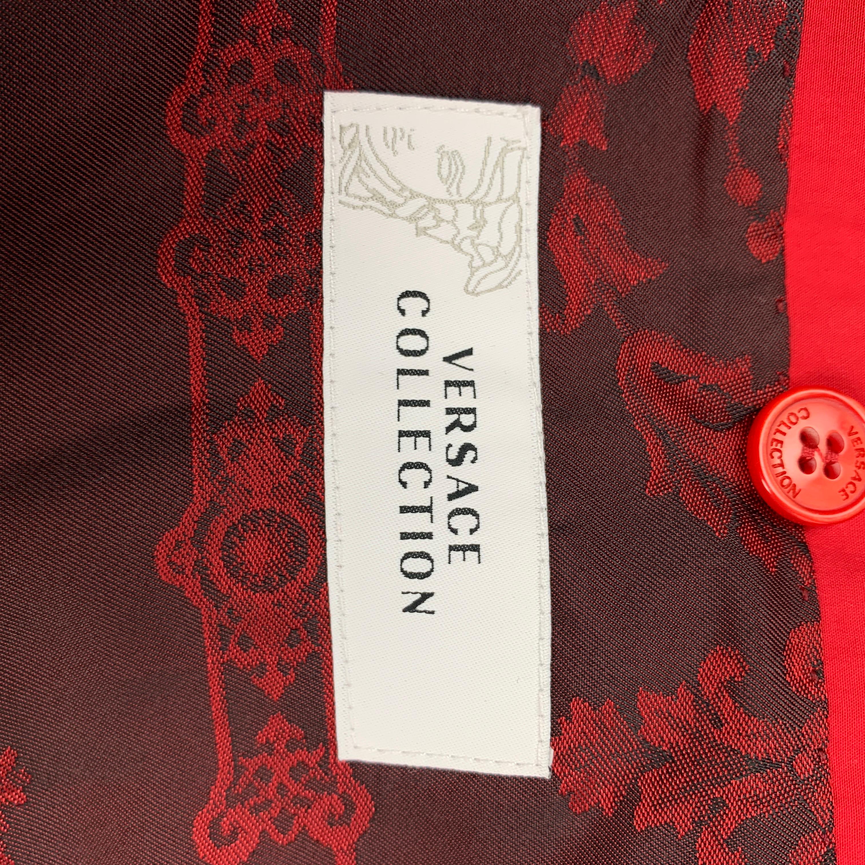 VERSACE COLLECTION Size 44 Red Cotton Notch Lapel Sport Coat 5