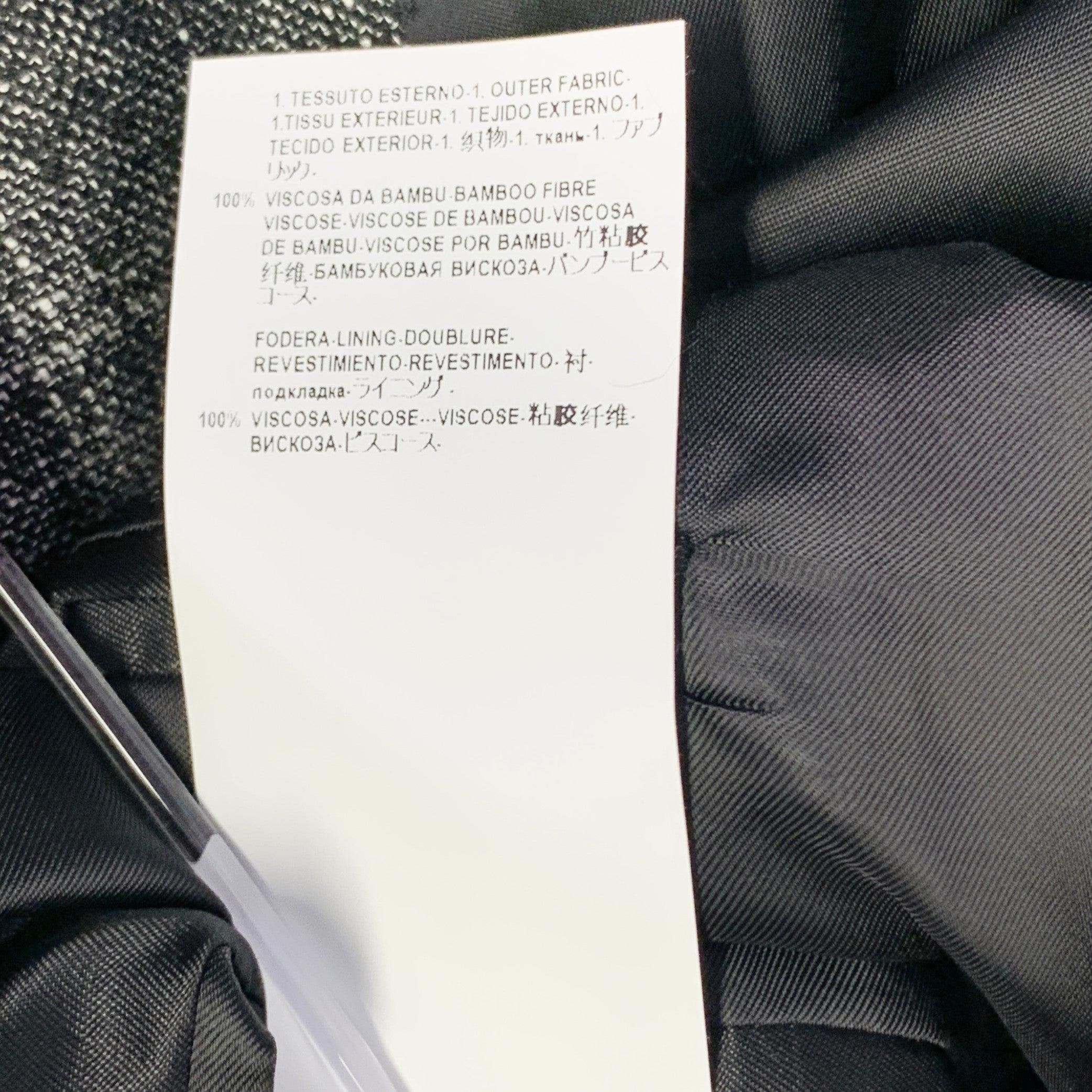 VERSACE COLLECTION Size 46 Black White Woven Bamboo Single Breasted Suit 5