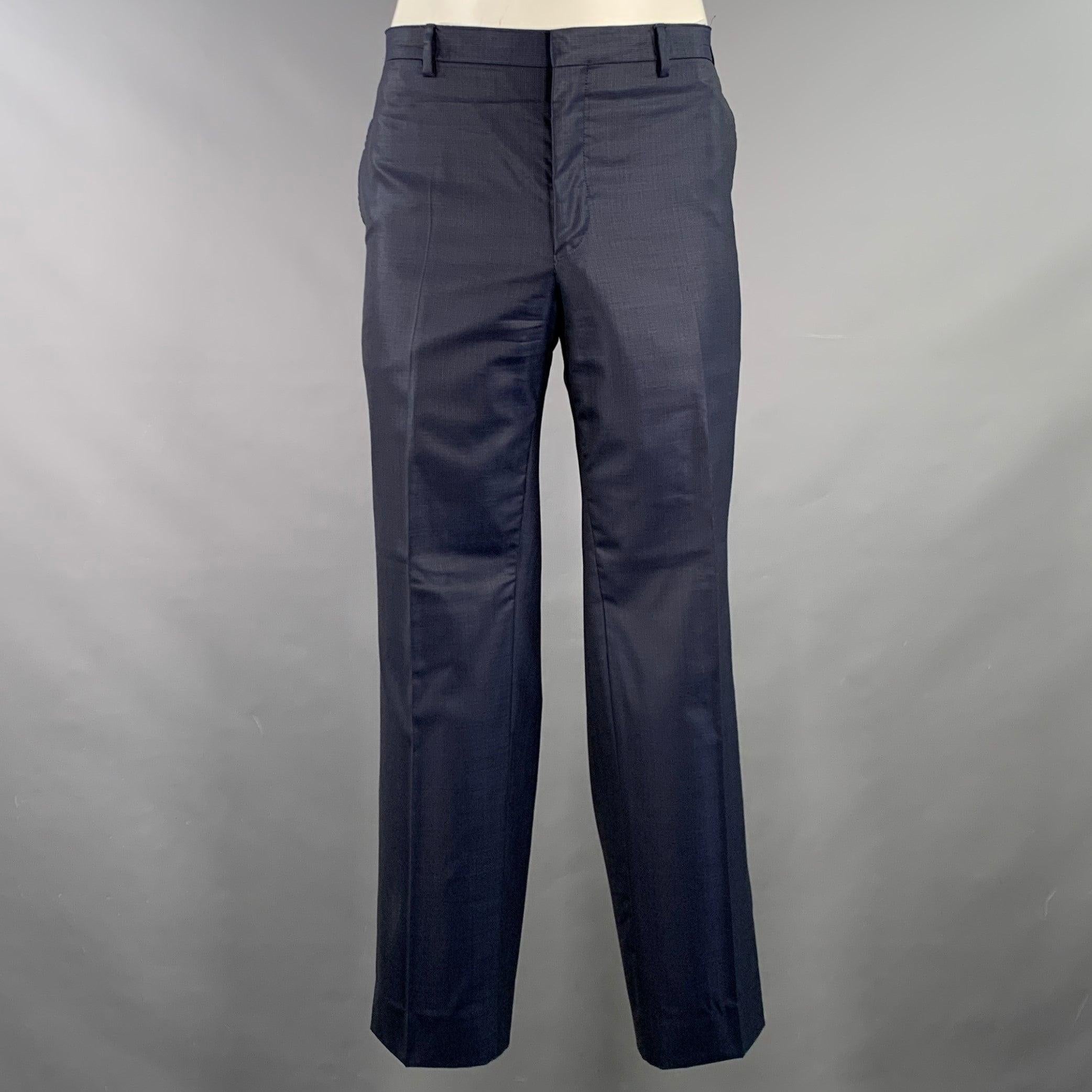 VERSACE COLLECTION Größe 46 Marineblauer Anzug aus Wolle mit Notch-Revers im Zustand „Gut“ im Angebot in San Francisco, CA