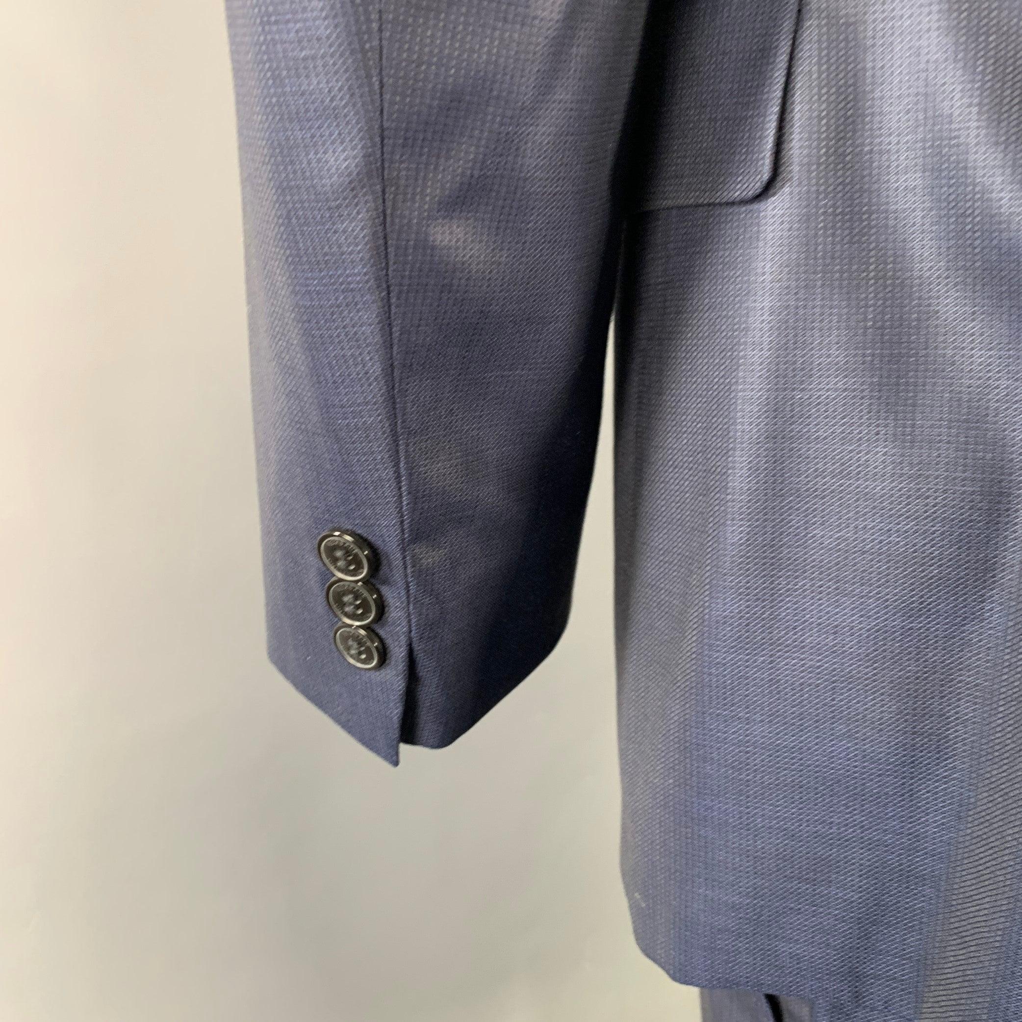 VERSACE COLLECTION Größe 46 Marineblauer Anzug aus Wolle mit Notch-Revers im Angebot 1