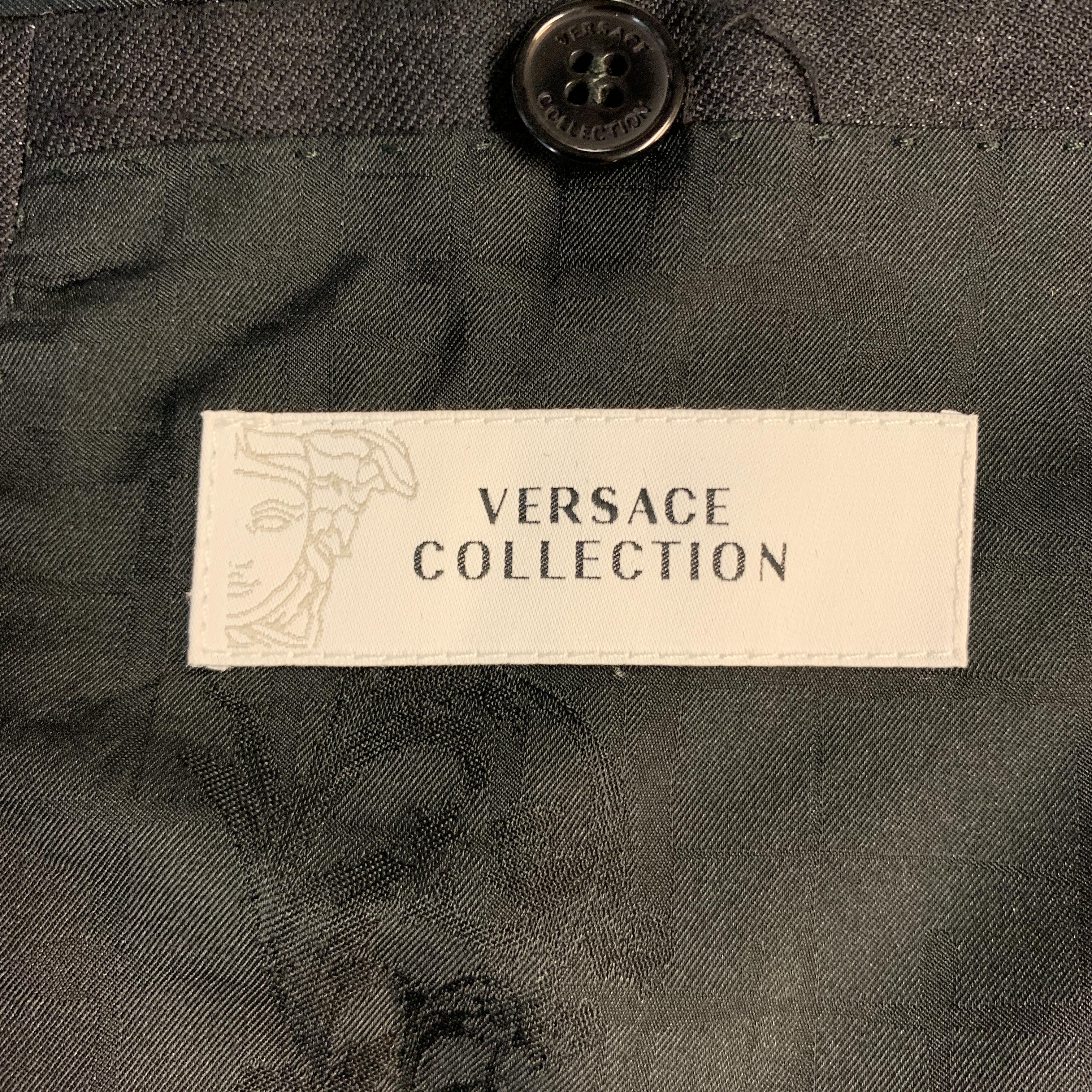 VERSACE -COLLECTION Size 46 Ombre Black & Grey Wool Sport Coat 7