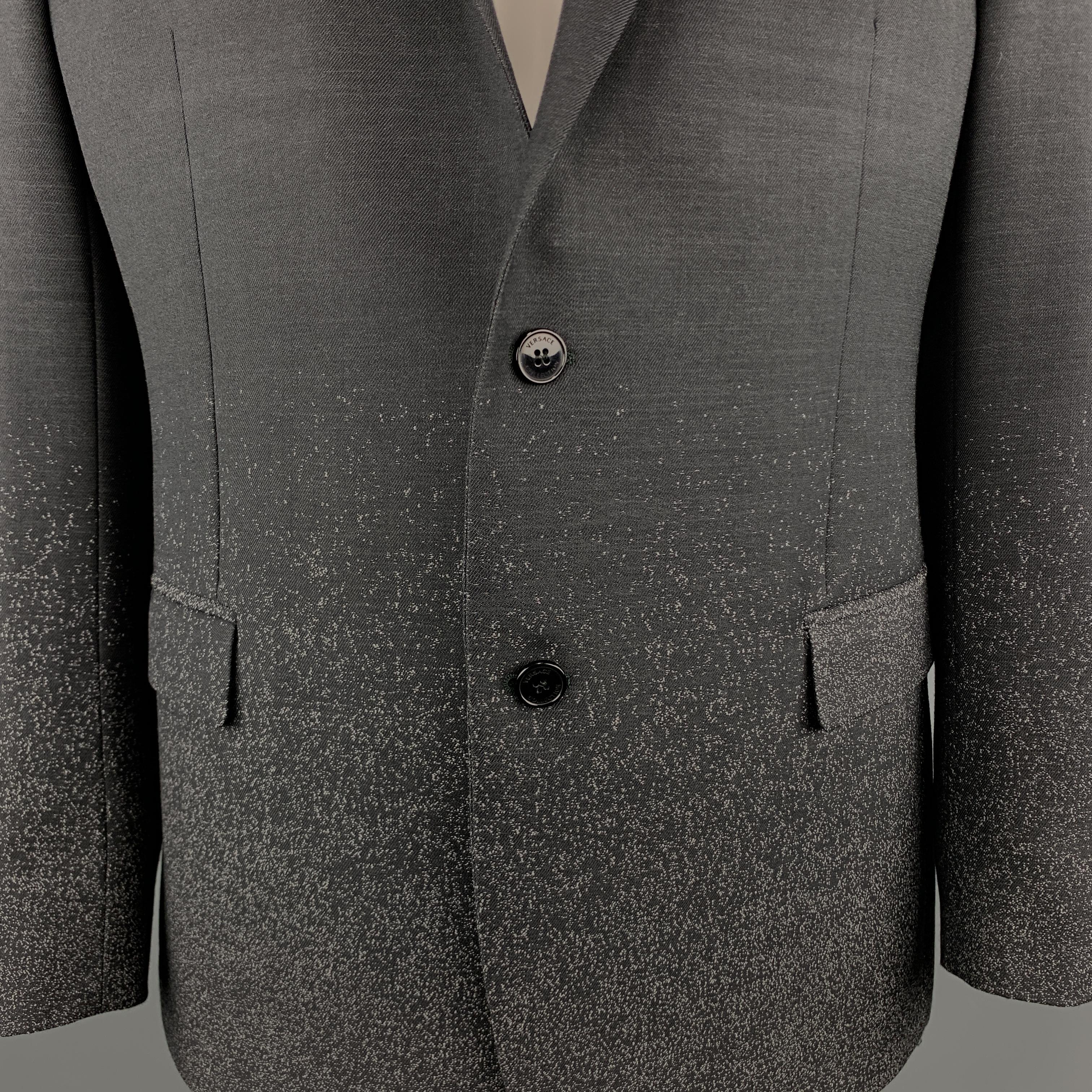 Men's VERSACE -COLLECTION Size 46 Ombre Black & Grey Wool Sport Coat