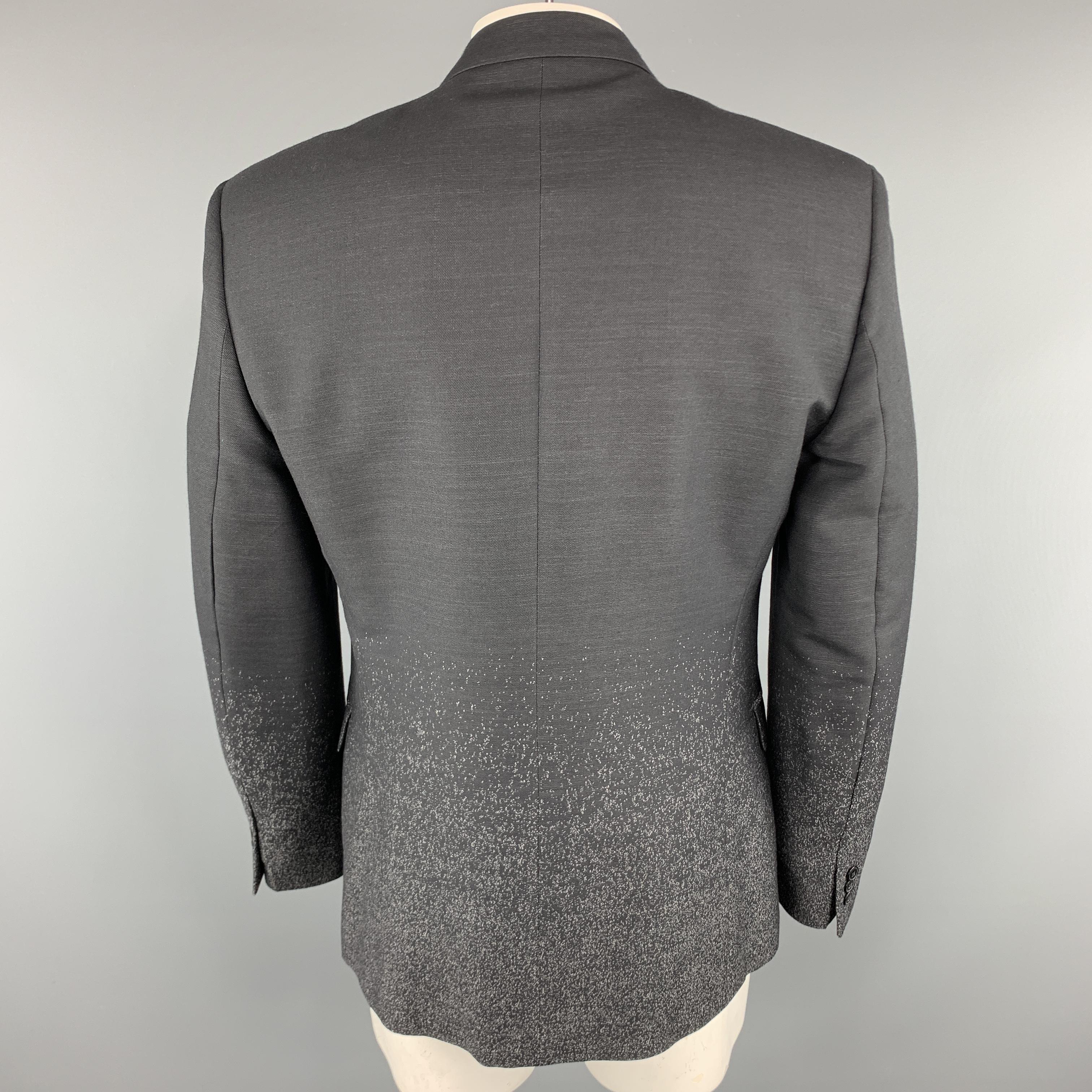 VERSACE -COLLECTION Size 46 Ombre Black & Grey Wool Sport Coat 2