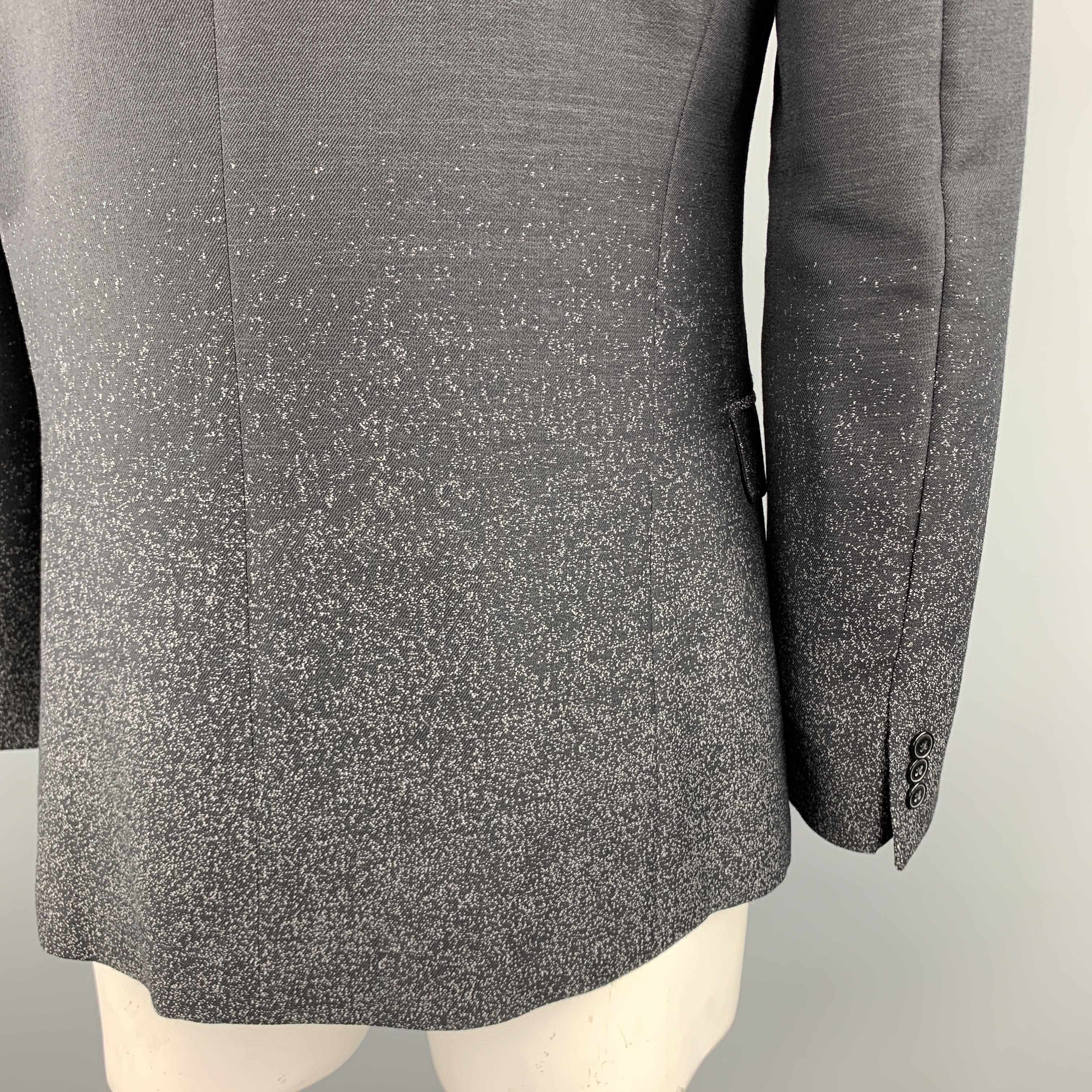 VERSACE -COLLECTION Size 46 Ombre Black & Grey Wool Sport Coat 3