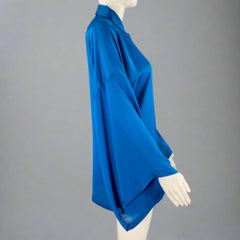 VERSACE COLLECTION Size 6 Blue Polyester Wing Sleeve Blouse