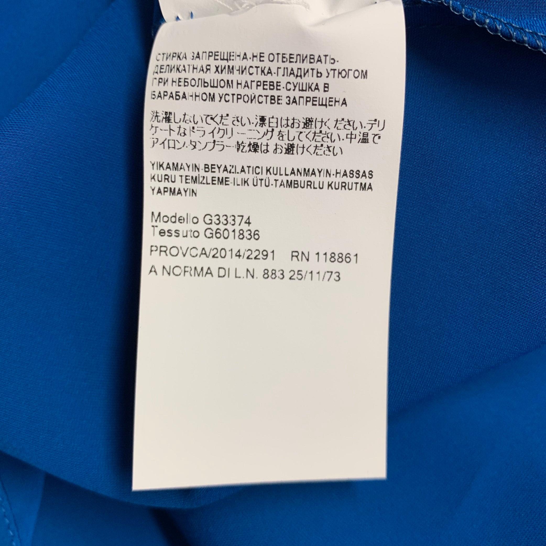 VERSACE COLLECTION Size 6 Blue Polyester Wing Sleeve Blouse For Sale 3