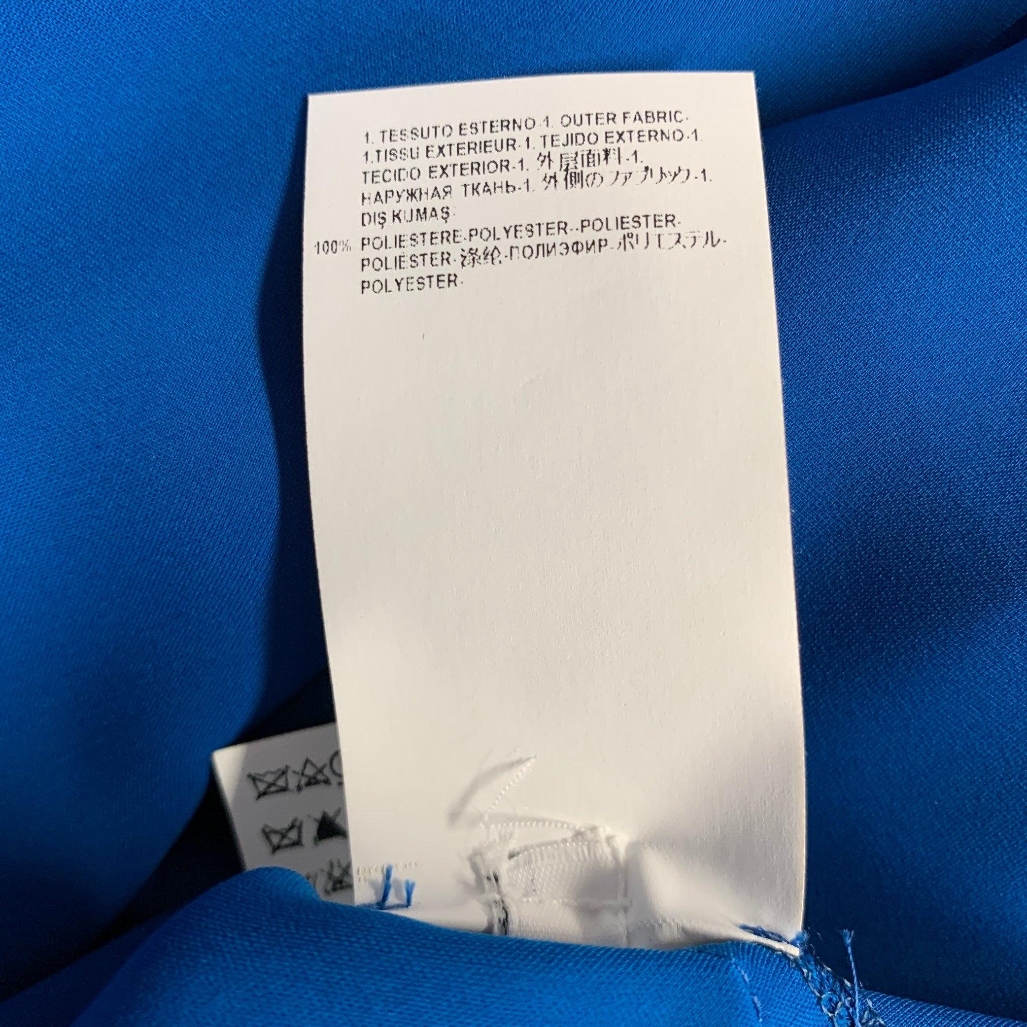 VERSACE COLLECTION Size 6 Blue Polyester Wing Sleeve Blouse For Sale 4