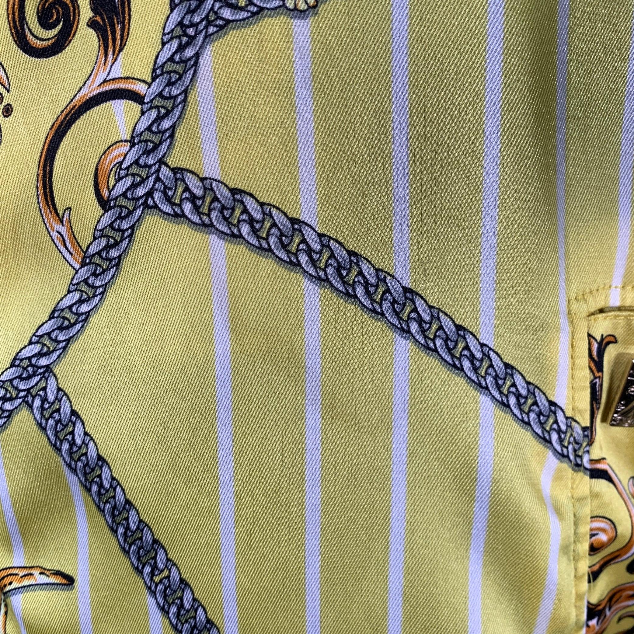Versace Collection S taglia M Giallo Nero Catena Bomber in Poliestere in vendita 1