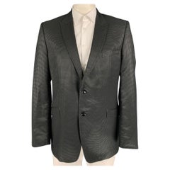 VERSACE COLLECTION Trend Size 46 Black Silver Grid Viscose Blend Sport Coat