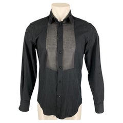 VERSACE COLLECTION Trend Size S Black Rhombus Cotton Button Up Long Sleeve Shirt