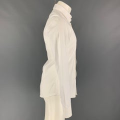 VERSACE COLLECTION Trend Size S White Cotton Button Up Long Sleeve Shirt