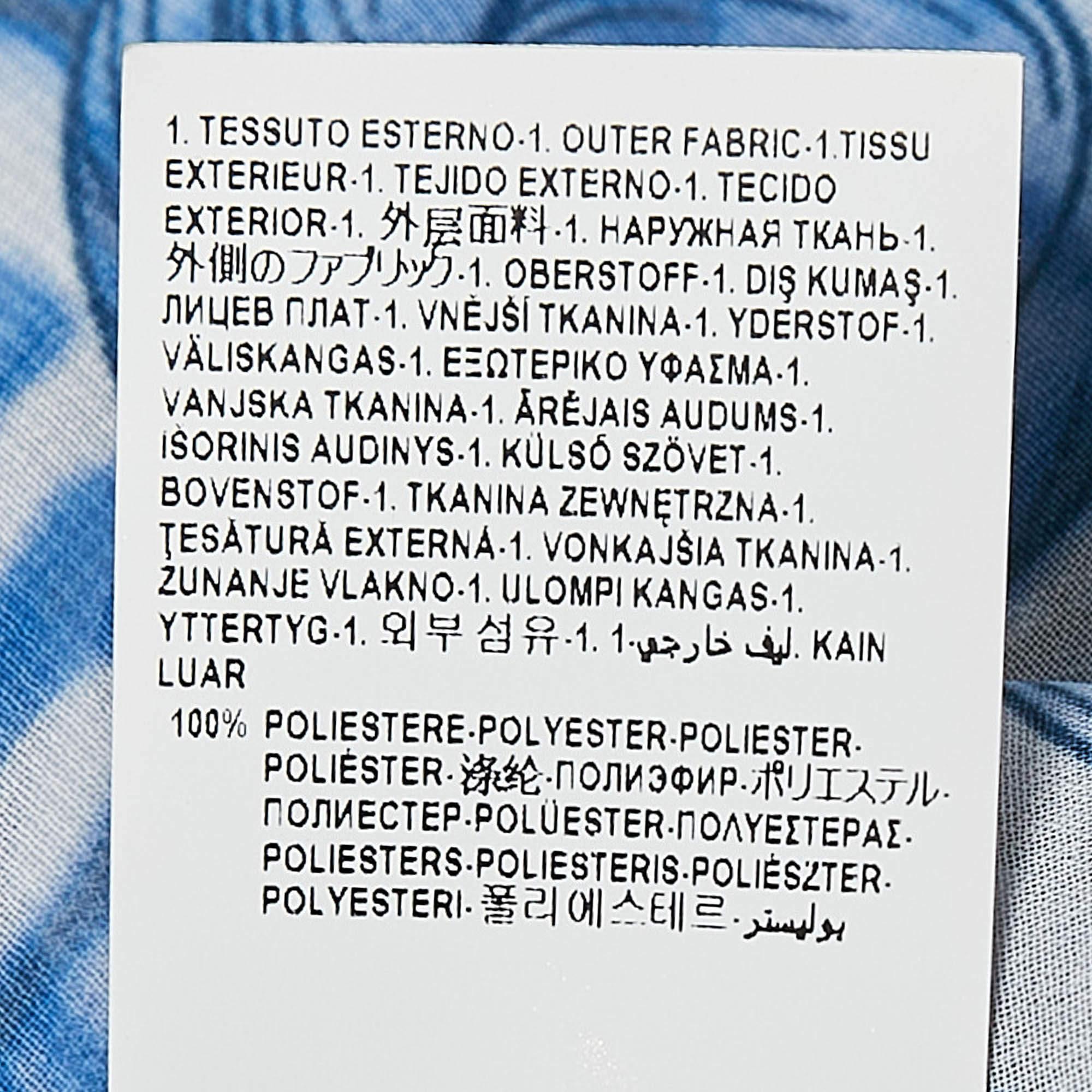 Versace Collection Top de encaje de gasa estampado blanco/azul M en venta 3