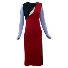Robe Color Block de Versace avec boutons-pression chromés, 2013